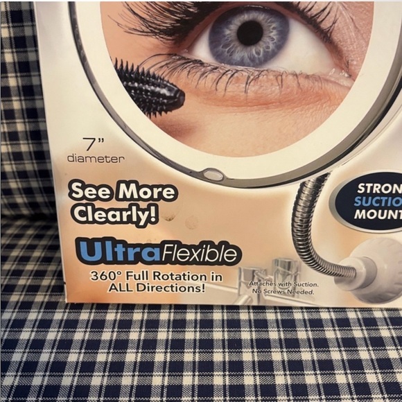 Other - Flexible Vanity Mirror with Strong Suction Mount - Silver